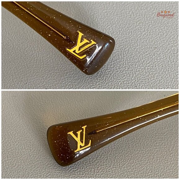 Auth LOUIS VUITTON Honey Speckling Acetate Frame Oversized Soupcon GM Sunglasses - Picture 10 of 12